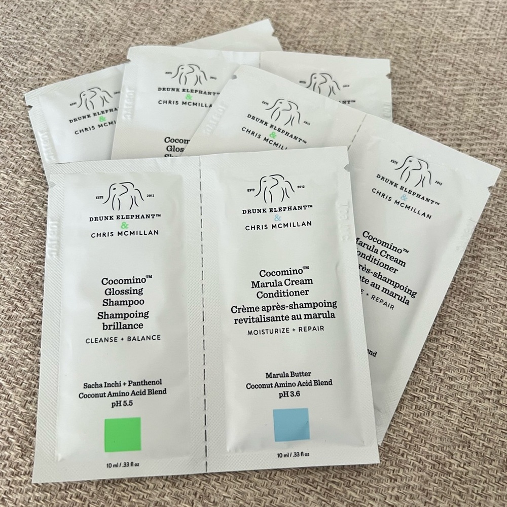Drunk Elephant Cocomino Glossing Shampoo+Conditioner 4 Packs